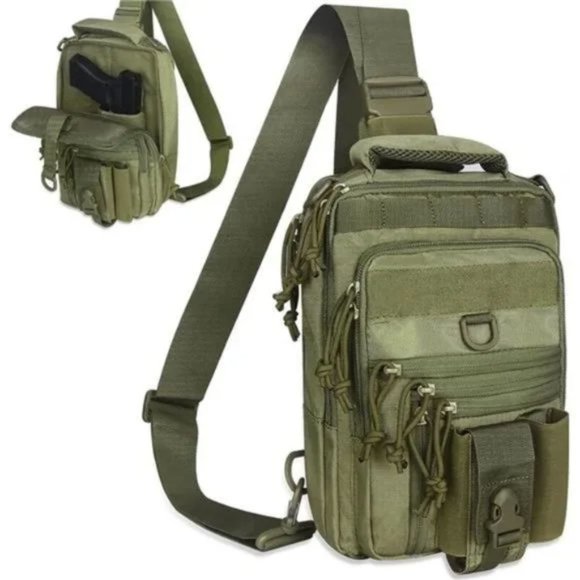 Waterproof Chest Bag, Convertible Backpack Green